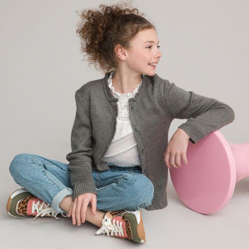 Cardigan scollo rotondo in maglia fine con bottoni 3 - 12 anni - LA REDOUTE COLLECTIONS - Modalova