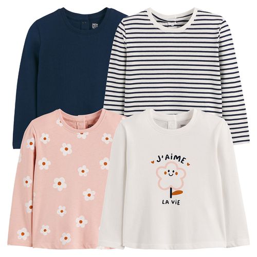 Confezione da 4 T-shirt a maniche lunghe - LA REDOUTE COLLECTIONS - Modalova