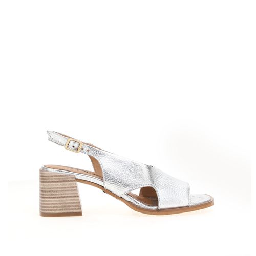 Sandali Slingback Con Punta Quadrata, Pelle Donna Taglie 37 - mjus - Modalova