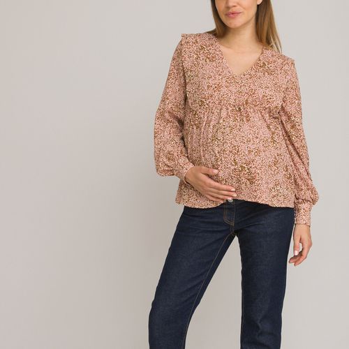 Blusa premaman con stampa floreale e scollo a V - LA REDOUTE COLLECTIONS - Modalova