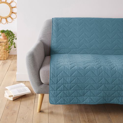 Trapunta Imbottita Zig Zag Puro Cotone Scenario Taglie 150 x 150 cm - la redoute interieurs - Modalova