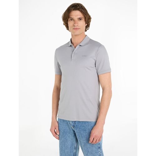 Polo slim fit in cotone con logo sul petto - CALVIN KLEIN - Modalova