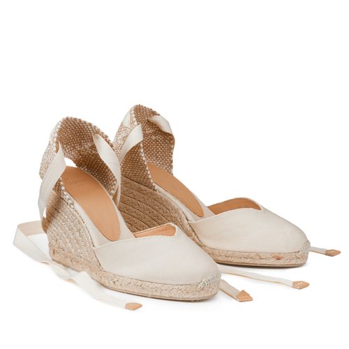 Espadrillas Con Zeppa In Tela Chiara Donna Taglie 39 - castaner - Modalova