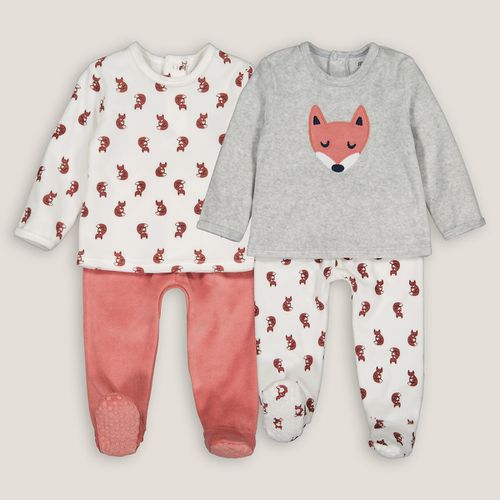 Confezione da 2 pigiami in velluto, 1 mese-4 anni - LA REDOUTE COLLECTIONS - Modalova