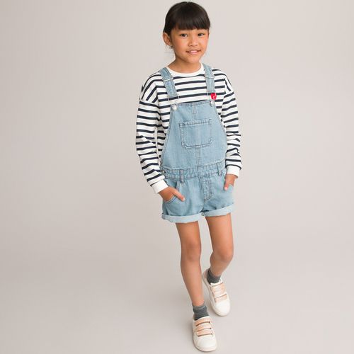 Salopette Corta In Denim 3-12 Anni Bambina Taglie 12 anni - 150 cm - la redoute collections - Modalova