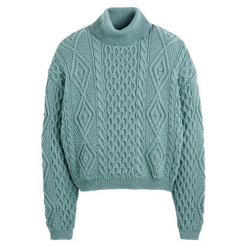 Maglione Dolcevita Maglia A Trecce In Lana Merino Donna Taglie L - l’envers x la redoute - Modalova