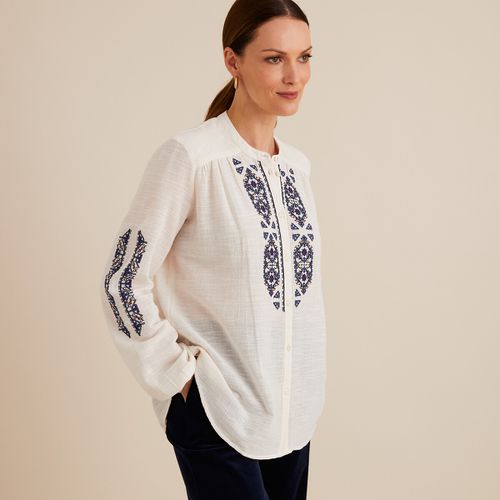 Blusa ricamata, girocollo, maniche lunghe - ANNE WEYBURN - Modalova