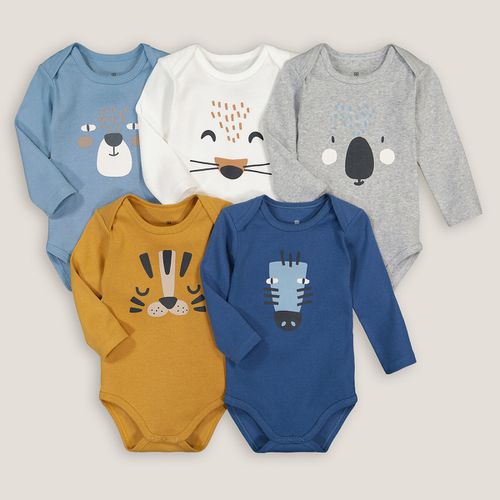 Confezione da 5 body maniche lunghe, motivi animali - LA REDOUTE COLLECTIONS - Modalova