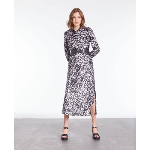 Gonna Media Lunghezza Satinata, Stampa Leopardata Donna Taglie 2(M) - the kooples - Modalova