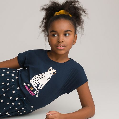 T-shirt Motivo Giaguaro Con Paillettes Bambina Taglie 10 anni - 138 cm - la redoute collections - Modalova