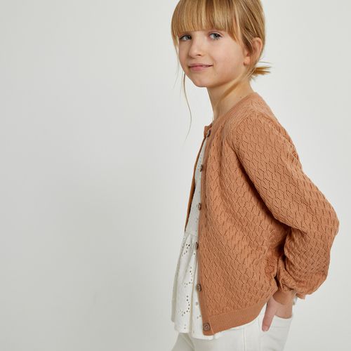 Cardigan girocollo in maglia fantasia traforata - LA REDOUTE COLLECTIONS - Modalova