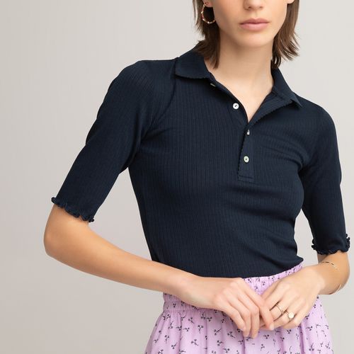 Polo Maglia A Coste Maniche Corte Donna Taglie S - la redoute collections - Modalova