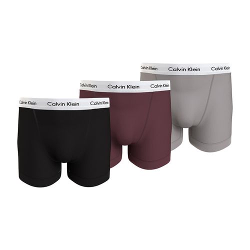 Confezione Da 3 Boxer Lunghi 2 Tinta Unita 1 Stampato Uomo Taglie XS - calvin klein underwear - Modalova