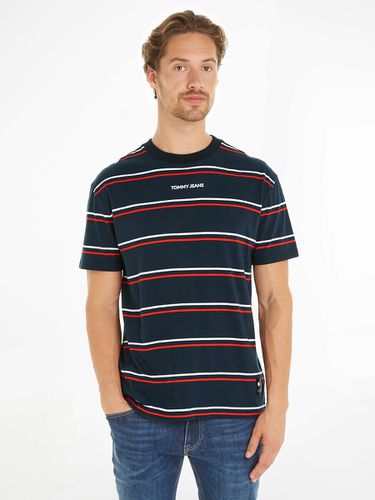 T-shirt Girocollo A Righe Uomo Taglie S - tommy jeans - Modalova