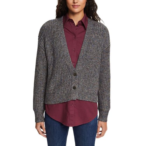 Cardigan Con Bottoni Scollo A V Maglia Chiné Donna Taglie S - esprit - Modalova