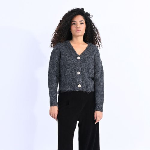 Cardigan Con Bottoni E Scollo A V Donna Taglie L - lili sidonio - Modalova