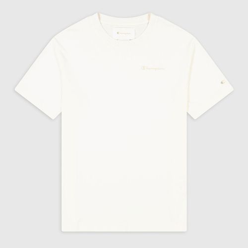 T-shirt A Maniche Corte Con Logo Ricamato In Cotone Organico Bianco Uomo Taglie XS - champion - Modalova