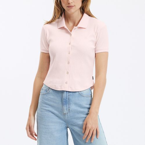 Camicia Collo Polo In Maglia A Coste Donna Taglie S - converse - Modalova