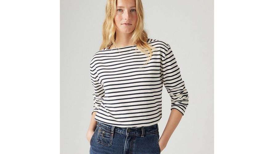 T-shirt Collo Quadrato A Righe Donna Taglie XS - levi's - Modalova