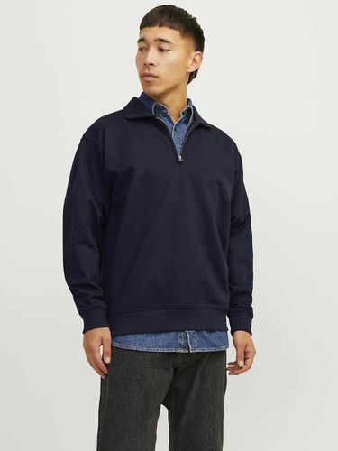 Felpa collo polo mezza cerniera - JACK & JONES - Modalova