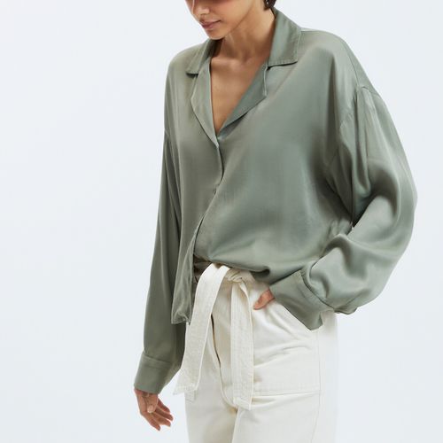 Camicia oversized satinata - PIECES - Modalova