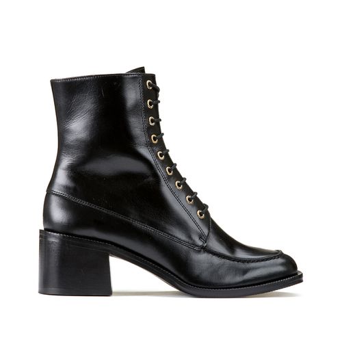 Boots Stringati Con Tacco In Pelle Donna Taglie 37 - la redoute collections - Modalova