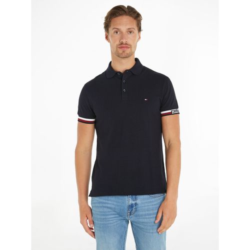 Polo Dritta Con Logo Ricamato Fodera Jersey Uomo Taglie L - tommy hilfiger - Modalova