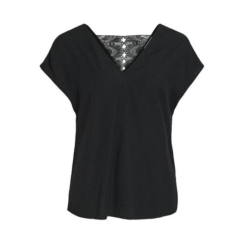 Blusa a maniche corte, dorso in pizzo - VILA - Modalova