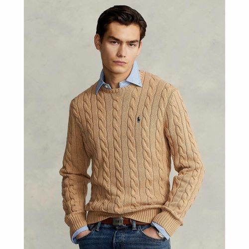 Pull Scollo Rotondo In Maglia Di Cotone A Trecce Uomo Taglie S - polo ralph lauren - Modalova