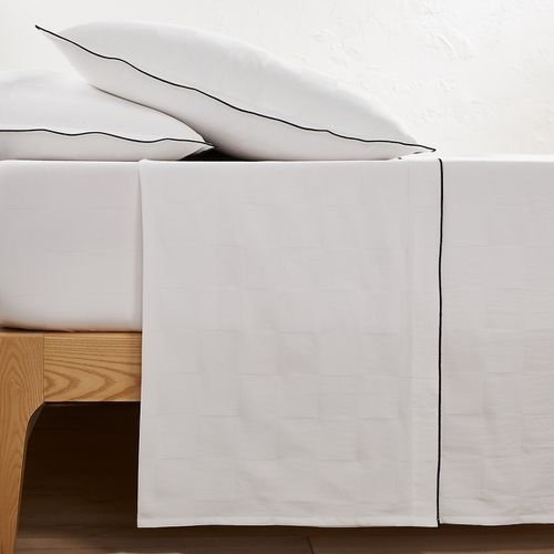 Lenzuolo Piatto Satin Di Cotone Lavato, Victor A Scacchi Taglie 180 x 290 cm - la redoute interieurs - Modalova