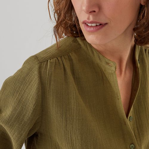 Camicia Collo Alla Coreana, Maniche Lunghe Donna Taglie 40 - la redoute collections - Modalova