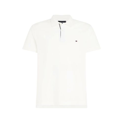 Polo dritta con patta logata - TOMMY HILFIGER - Modalova