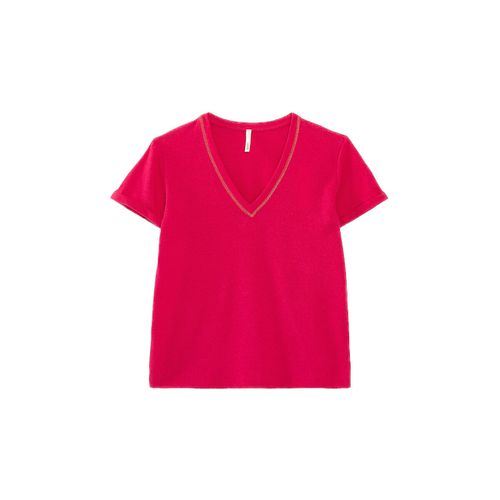 T-shirt Maniche Corte Scollo A V Lino Donna Taglie S - icode - Modalova