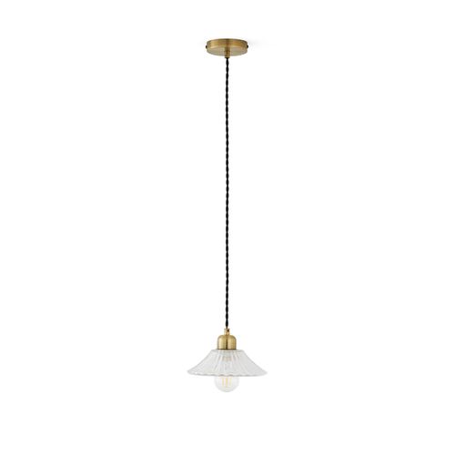 Lampadario Ottone E Vetro Striato Ø19,3 Cm, Iloa - la redoute interieurs - Modalova