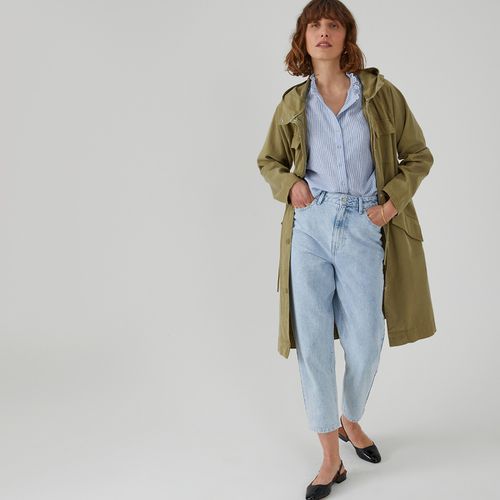 Parka Lungo Bottoni A Pressione, Con Cappuccio Donna Taglie 38 - la redoute collections - Modalova