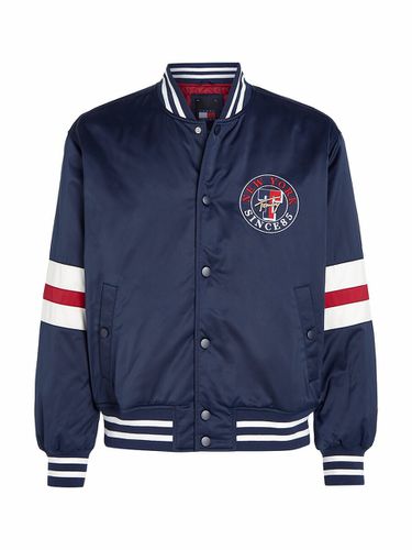 Bomber satinato con motivo ricamato - TOMMY JEANS - Modalova