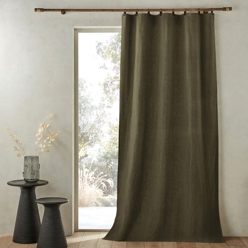 Tenda In Lino Lavato Foderata, Passanti In Pelle, Private Taglie 140 x 220 cm - am.pm - Modalova