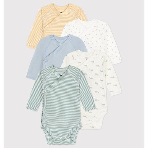 Confezione da 5 body a maniche lunghe - PETIT BATEAU - Modalova