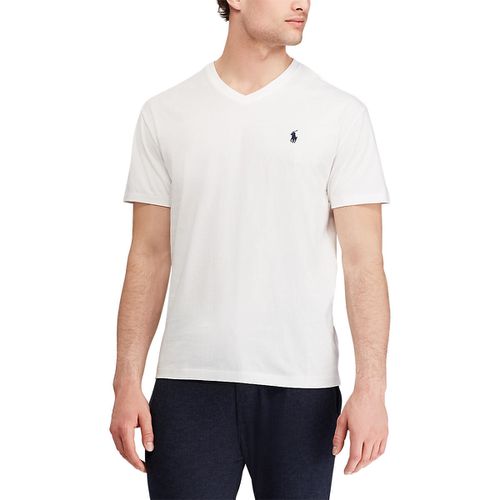 T-shirt scollo a V in jersey di cotone - POLO RALPH LAUREN - Modalova