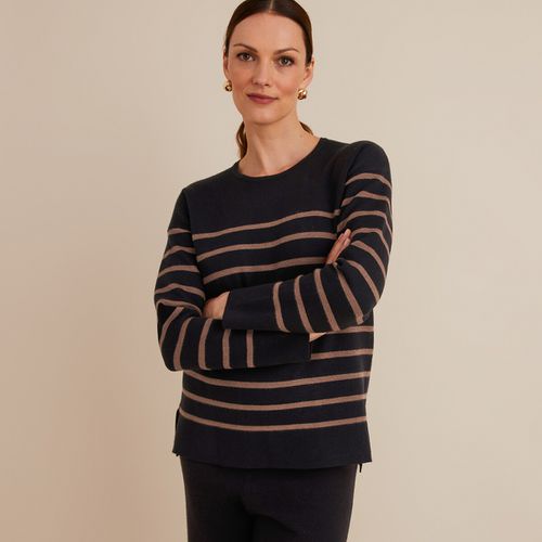 Maglione Rigato, Girocollo, In Maglia Fine Donna Taglie 34/36 (FR) - 38/40 (IT) - anne weyburn - Modalova