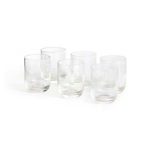 Confezione da 6 bicchieri per acqua in vetro striato, Stria - LA REDOUTE INTERIEURS - Modalova