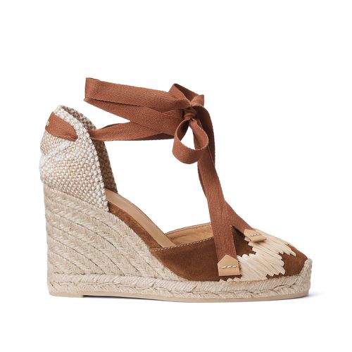 Espadrillas Con Zeppa In Pelle Scamosciata Cande Donna Taglie 38 - castaner - Modalova