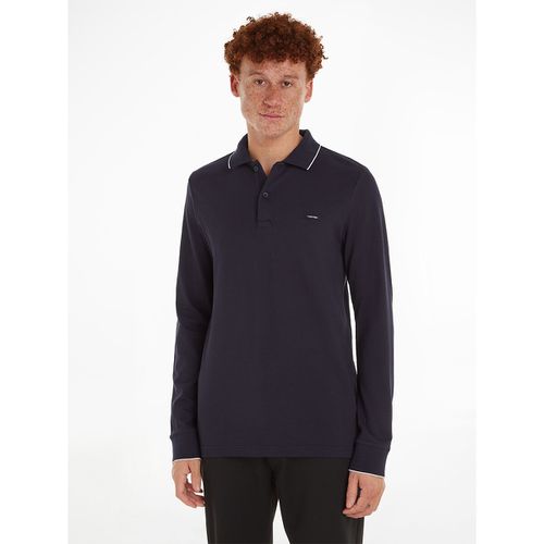 Polo Maniche Lunghe Stretch Piqué Uomo Taglie S - calvin klein - Modalova