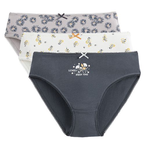 Confezione da 3 culotte in cotone elasticizzato - LA REDOUTE COLLECTIONS - Modalova