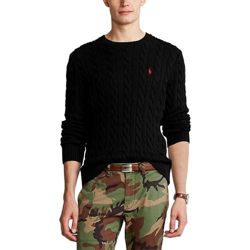 Pull Scollo Rotondo In Maglia Di Cotone A Trecce Uomo Taglie XXL - polo ralph lauren - Modalova