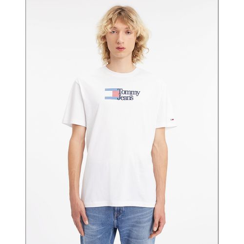 T-shirt girocollo con logo sul petto - TOMMY JEANS - Modalova