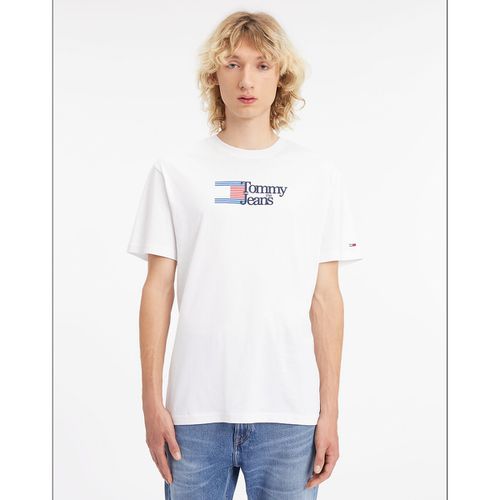 T-shirt Girocollo Con Logo Sul Petto Uomo Taglie XXL - tommy jeans - Modalova