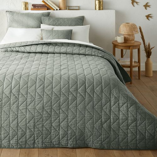 Copriletto Trapuntato In Puro Cotone, Zig Zag Scenario Taglie 150 x 150 cm - la redoute interieurs - Modalova