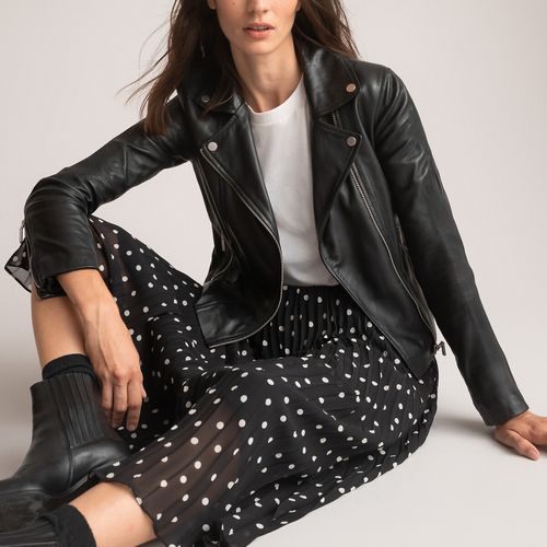 Giubbotto Biker In Pelle Donna Taglie 38 - la redoute collections - Modalova