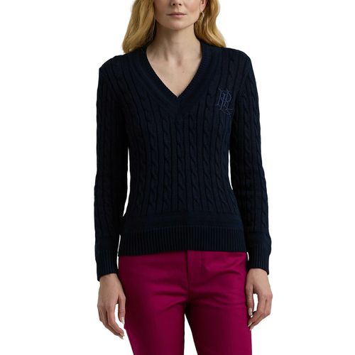 Maglione A Trecce Scollo A V Meren Donna Taglie S - lauren ralph lauren - Modalova